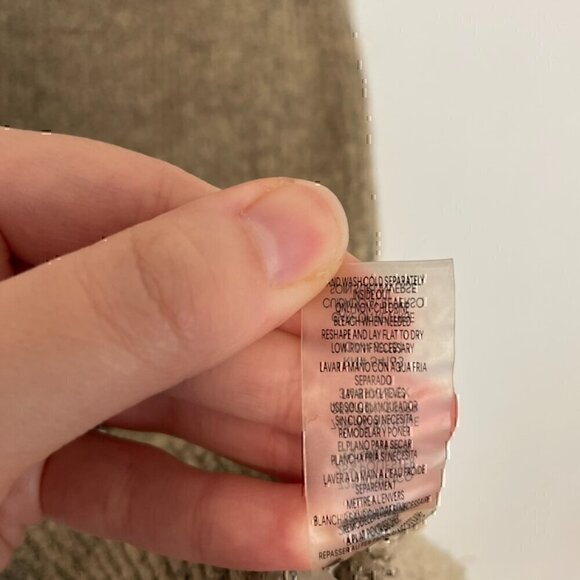 CALVIN KLEIN Beige Tan Black Marled Textured Knit Diamond Cowl Neck Fall Sweater - Picture 10 of 15